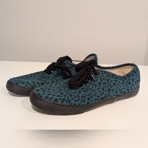 Forever 21 Blue Leopard Print Lace Up Sneakers